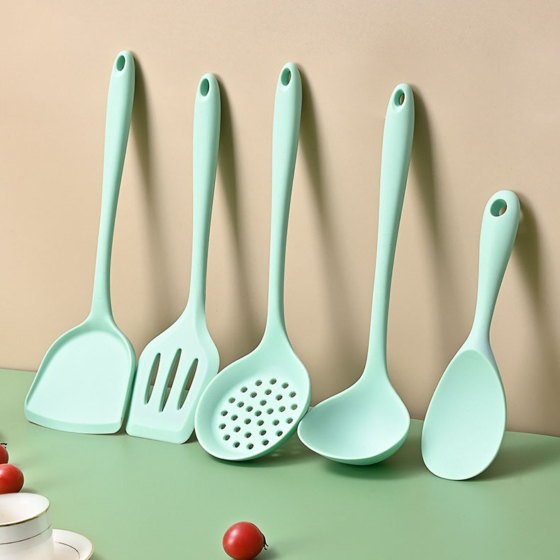 Bộ 12 Dụng Cụ Nấu Ăn Silicone 12 Món Cán Gỗ Kitchen Set Cao Cấp, Chịu Nhiệt, An Toàn, Chống Dính A5031