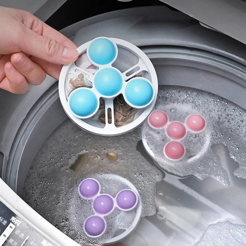 Phao Lọc Cặn Máy Giặt 4 Phao Tròn Túi Lọc Lốc Xoáy A0541