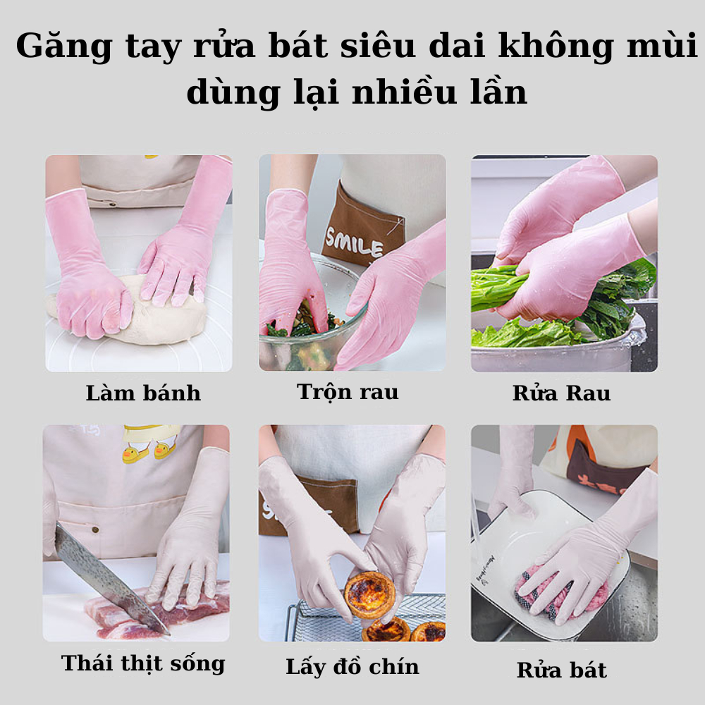 Bịch 30 Chiếc Găng Tay Cao Su Nhà Bếp Siêu Dai Dùng Lại Nhiều lần, Bao Tay Nấu Ăn Siêu Bền A4221