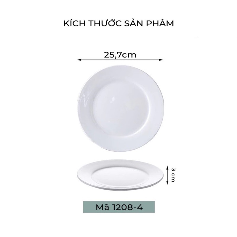 Đĩa Nhựa Tròn Việt Nhật Lòng Nông Cao Cấp Đựng Thức An (1208-4) A2942