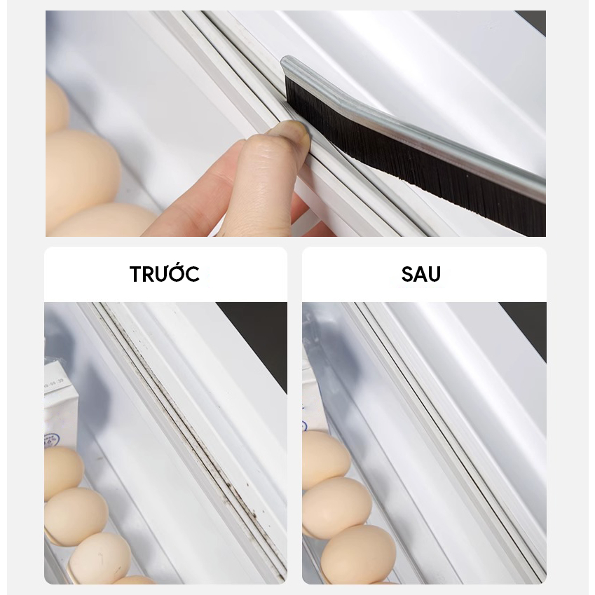 Bàn Chải Vệ Sinh Khe Hở Góc Chết Nhà Tắm Nhà Bếp, Cọ Vệ Sinh Khe Cửa Góc Rãnh A2541 - Cán Kim Loại