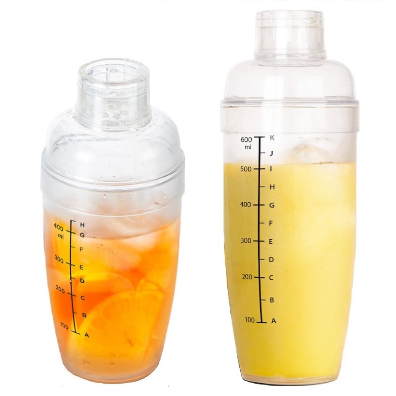 Bình Lắc Shaker Pha Chế Chia Vạch Nhựa Việt Nhật 600ML Trong suốt (0103) A1453