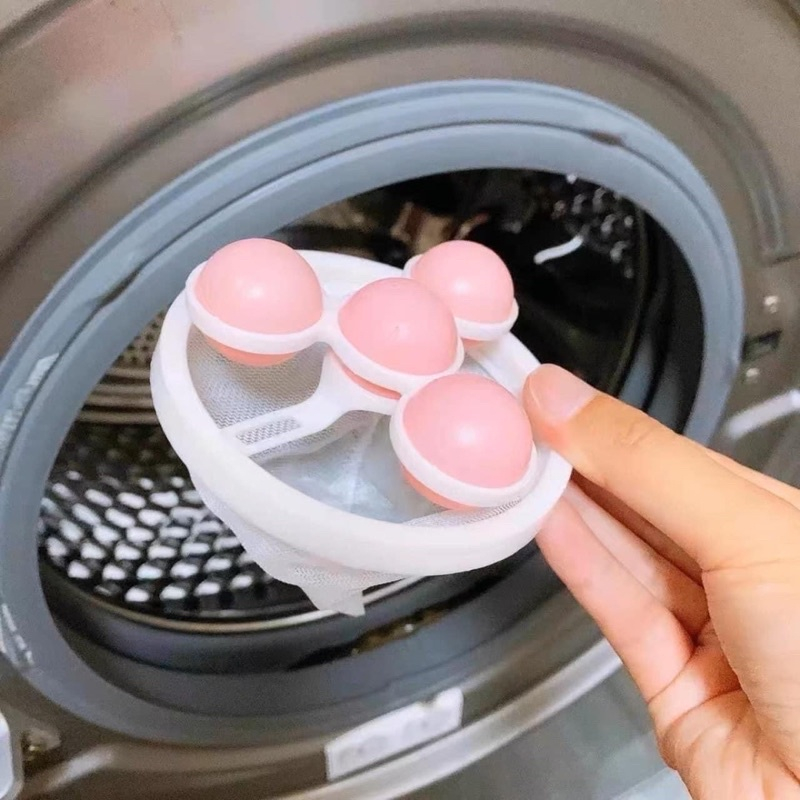 Phao Lọc Cặn Máy Giặt 4 Phao Tròn Túi Lọc Lốc Xoáy A0541