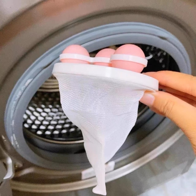 Phao Lọc Cặn Máy Giặt 4 Phao Tròn Túi Lọc Lốc Xoáy A0541