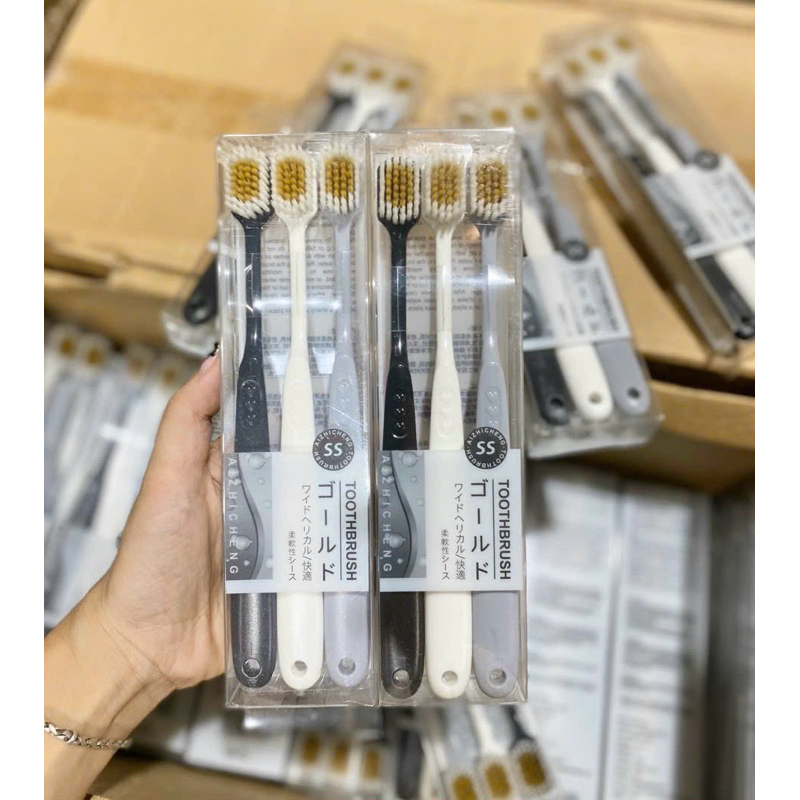 Vỉ 3 Bàn Chải Đánh Răng Xuất Nhật Lông Mềm A2253