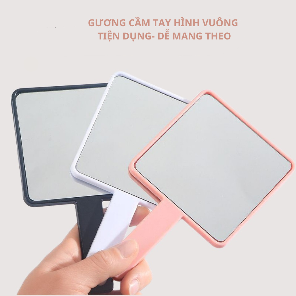 Gương Trang Điểm Cầm Tay Mini Nhỏ Gọn Bỏ Túi tiện lợi màu trơn mang du lịch A4821
