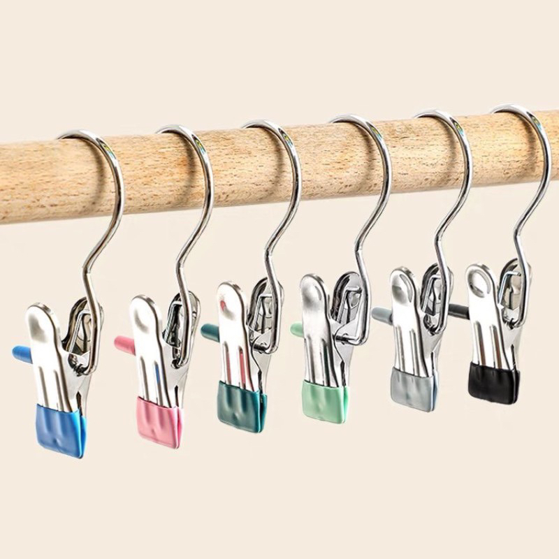 Móc Kẹp Đơn Treo Quần Áo, Mũ, Nón ,Tất, Vớ Bằng Inox Bọc Nhựa PVC Chắc Chắn Tiện Ích A2533