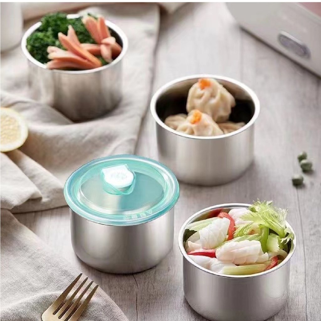 Hộp Inox Đựng Thực Phẩm Dáng Tròn Hộp Đựng Thực Phẩm Có Nắp Đậy Bảo Quản Thực Phẩm A3113