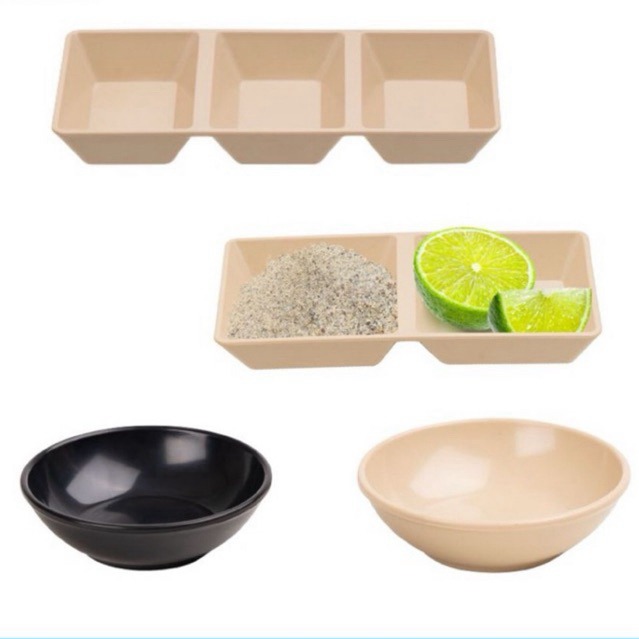 Chén Dĩa Đựng Nước Chấm Vuông Việt Nhật 2 Ngăn, Chén Đựng Gia Vị Tương Ớt (1220) A1222