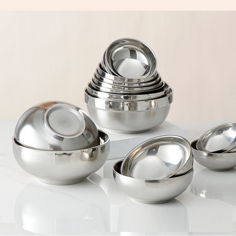 Bát Inox 2 Lớp Cách Nhiệt Chống Nóng, Bát ăn Cơm cho Trẻ em không lo rớt vỡ A4041