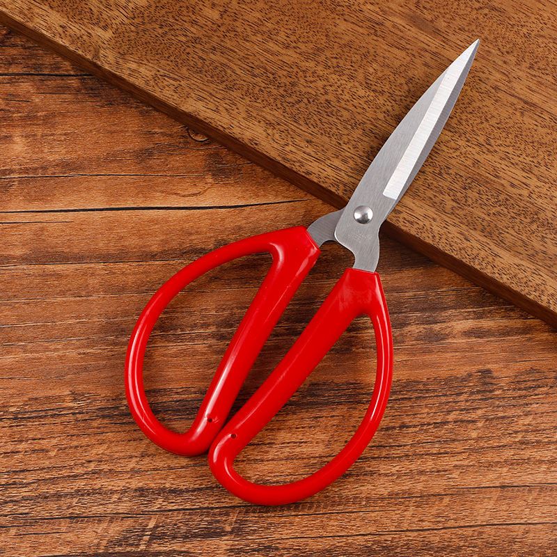 Kéo Cắt Đa Năng Cán Đỏ Trơn, Kéo Cắt Thực Phẩm Nhà Bếp Nấu Ăn A4923