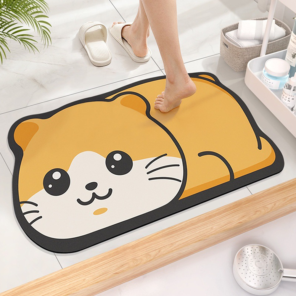 Thảm Lau Chân SiLicon Hình Thú Siêu Thấm Hút, Thảm Chùi Chân chống Trượt Siêu bền A3662