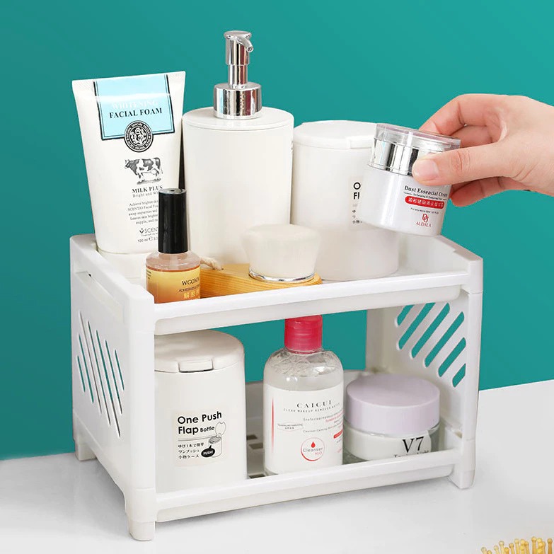 Kệ nhựa dung tích lớn decor đựng trang sức, mỹ phẩm, văn phòng phẩm phong cách Hàn Quốc A2643