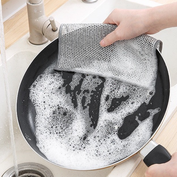 Miềng Rửa Chén Bát Lưới Bạc, Miếng Cọ Rửa Vệ Sinh Xoong Nồi, Rẻ lau nhà bếp đa năng A4842