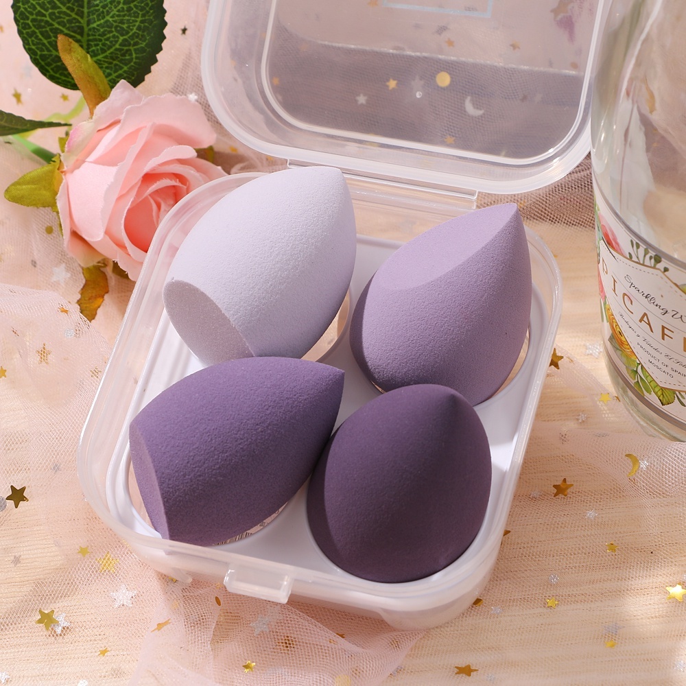 Hộp 4 Mút Trang Điểm, Mút Tán Kem Nền Kèm Hộp Đựng Tiện Dụng A2442