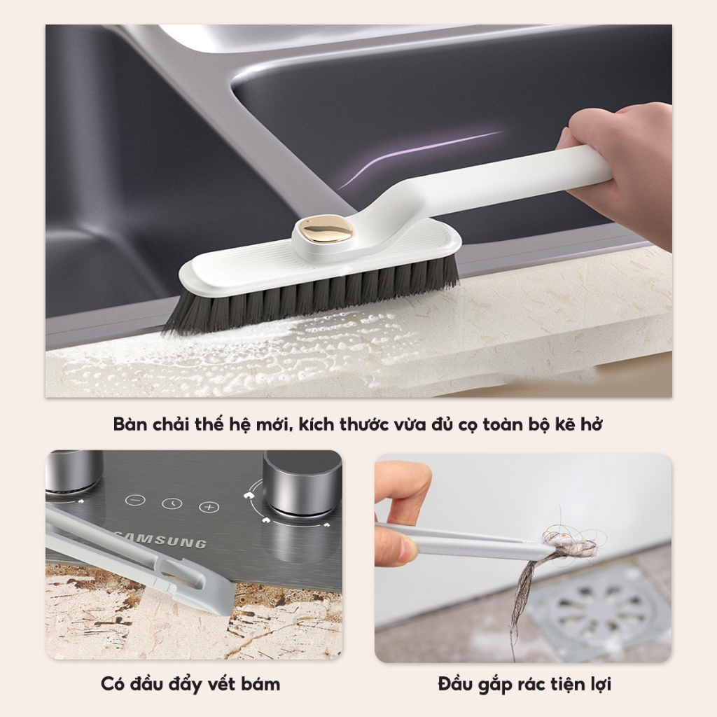 Chổi Vệ Sinh Khe Hở Góc Chết Loại Mới Xoay 360 Độ Vệ Sinh Phòng Tắm Cạnh Cửa A3121