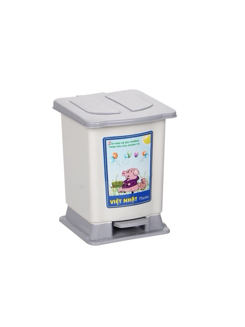 [ TRUNG ] Thùng Rác Đạp Nắp Bật Hình Chữ Nhật Nhựa Việt Nhật (VN8041) A5651