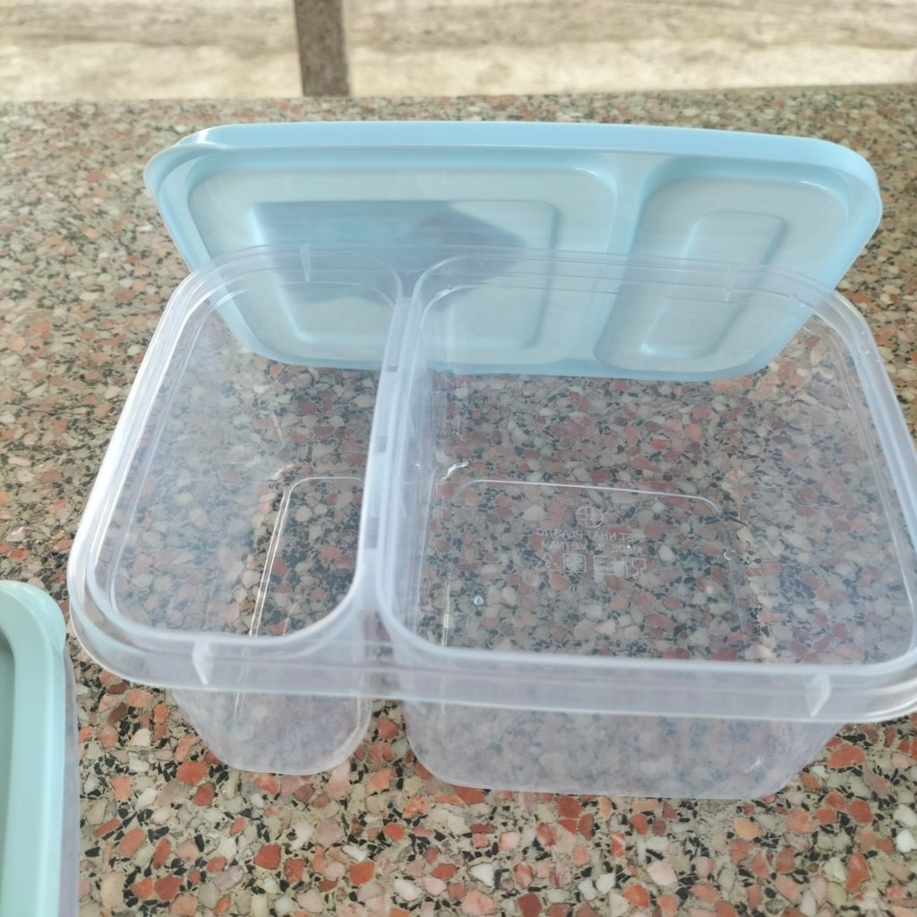 Hộp Nhựa Đựng Thực Phẩm 2 Ngăn Việt Nhật, Hộp Đựng cơm Văn Phòng (6486) A3572