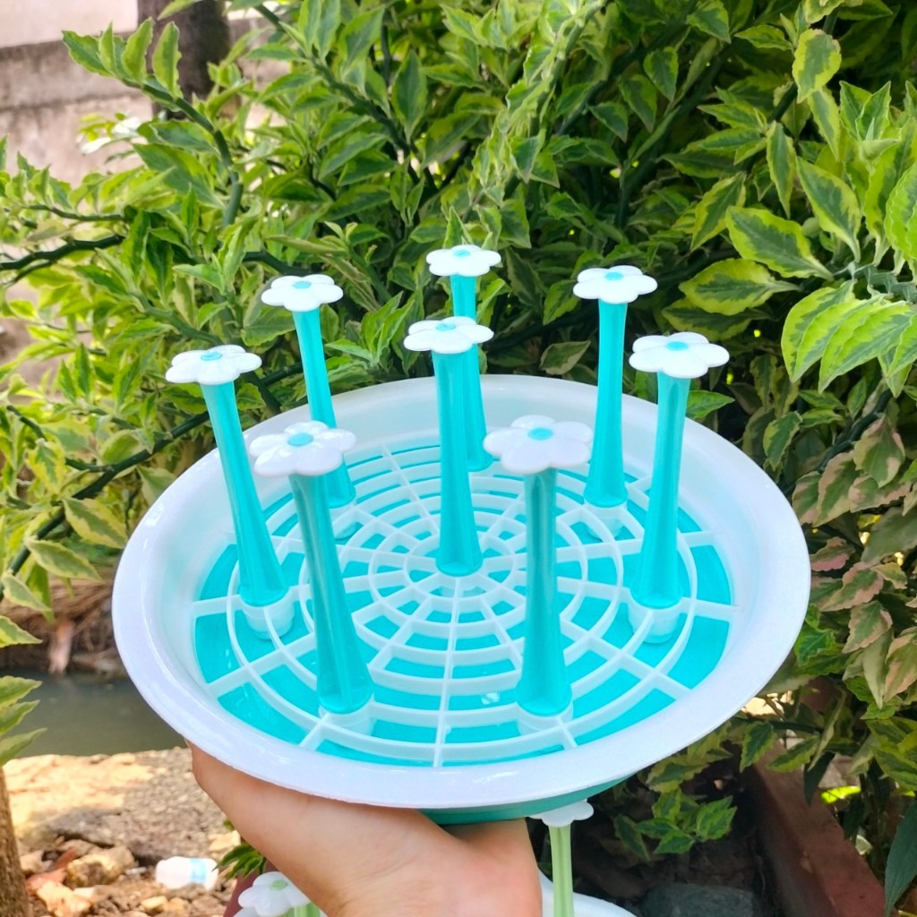Khay Úp Ly Cốc Việt Nhật 8 Hoa , Giá Úp Bình Sữa, Úp Bình Nước Đa năng (6219) A4652
