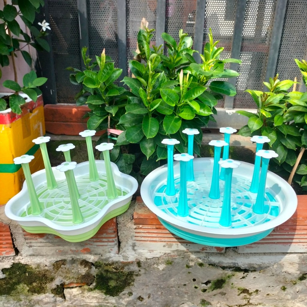 Khay Úp Ly Cốc Việt Nhật 8 Hoa , Giá Úp Bình Sữa, Úp Bình Nước Đa năng (6219) A4652