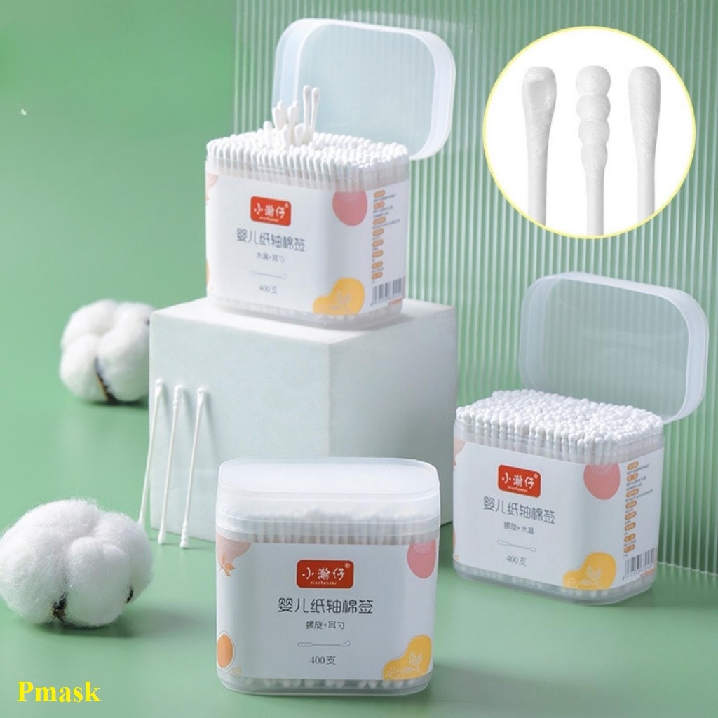 Hộp 200 Tăm Bông Ngoáy Tai 2 Đầu Vệ Sinh Tai - Đầu Nhỏ A4122