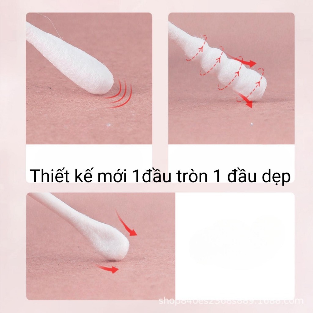Hộp 200 Tăm Bông Ngoáy Tai 2 Đầu Vệ Sinh Tai - Đầu Nhỏ A4122