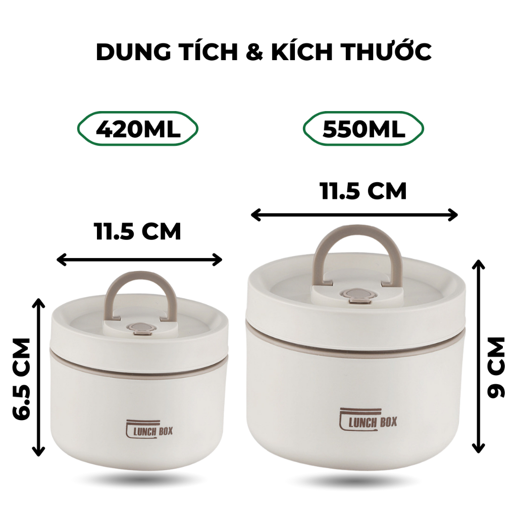 Hộp Cơm Giữ Nhiệt 3 Ngăn Lucky Kèm Túi Đựng Muỗng Đũa A0932