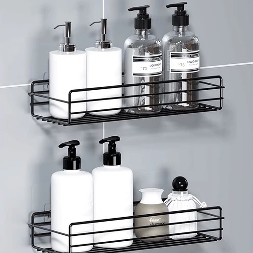 Kệ Nhà Tắm Dán Tường Bằng Kim Loại, Kệ Gia Vị Nhà Bếp Đựng Đồ Trang Trí Decor Phòng Khách A2751