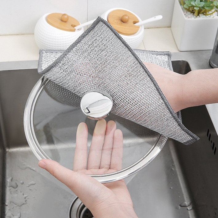 Miềng Rửa Chén Bát Lưới Bạc, Miếng Cọ Rửa Vệ Sinh Xoong Nồi, Rẻ lau nhà bếp đa năng A4842