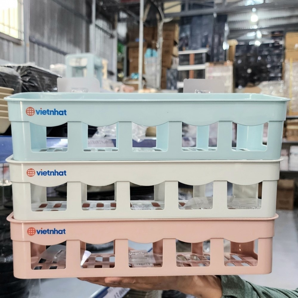 Khay Đựng Đồ Nhà Tắm Dán Tường Việt Nhật Size Đại, Kệ Nhà Tắm Phòng Bếp Dán Tường Kệ Đựng Mỹ Phẩm Gia Vị (5701) A2821