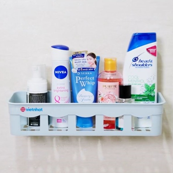Khay Đựng Đồ Nhà Tắm Dán Tường Việt Nhật Size Đại, Kệ Nhà Tắm Phòng Bếp Dán Tường Kệ Đựng Mỹ Phẩm Gia Vị (5701) A2821