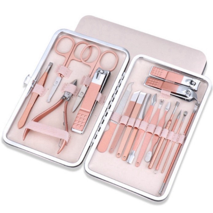 Bộ Dụng Cụ Cắt Tỉa Móng 18 Chi Tiết Đa Năng, Bộ Làm Nail Kèm Hộp  Nhỏ Gọn Siêu Đẹp Sang Chảnh A4831
