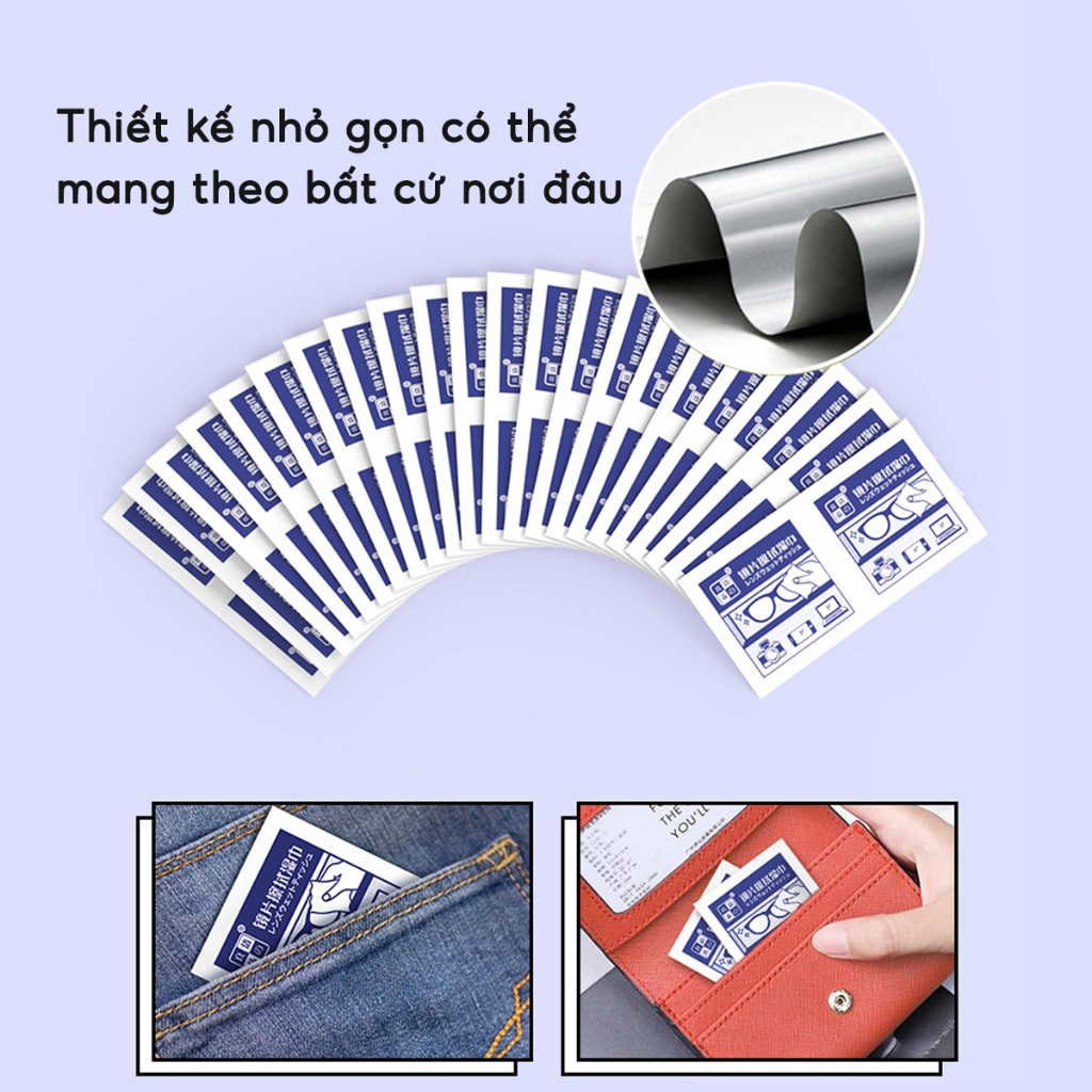Hộp 100 Khăn Lau Kính Nano Chống Bám hơi nước Lau Kính Mắt, Vệ Sinh Camera Màn hình A2313