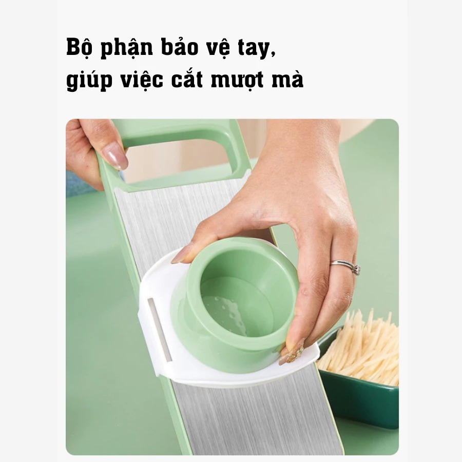 Bộ Nạo Rau Củ Quả 5 Lưỡi Dao Cao Cấp inox 304 Không Gỉ Bào Rau Củ Quả, Thái Lát, Bào Sợi A4861