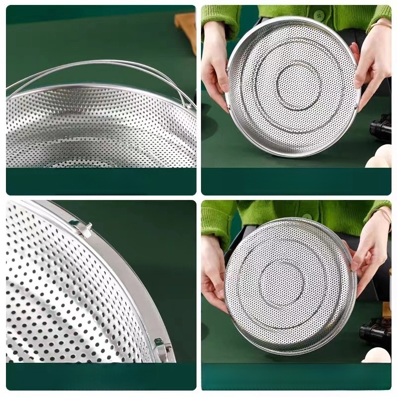 Khay Hấp Đồ Ăn Bằng Thép Không Gỉ, Xửng Hấp Gia Đình Rau Củ Nhà Bếp A4863