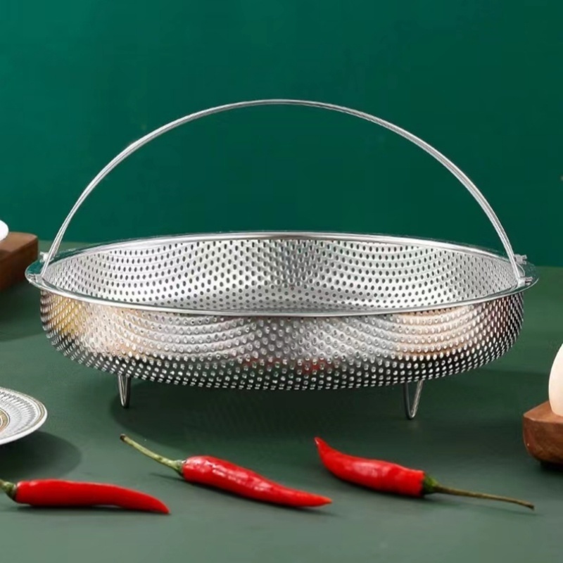 Khay Hấp Đồ Ăn Bằng Thép Không Gỉ, Xửng Hấp Gia Đình Rau Củ Nhà Bếp A4863
