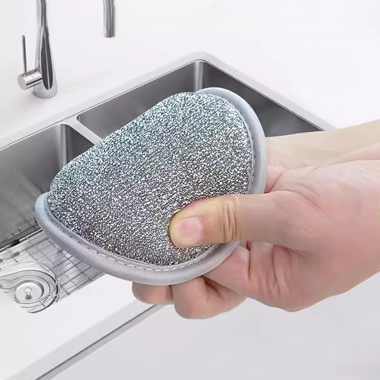 Giẻ Rửa Bát Sợi Kim Loại, Miếng Bọt Biển Cọ Rửa Xoong Nồi, Khăn Lưới Rửa Chén Dĩa A1632