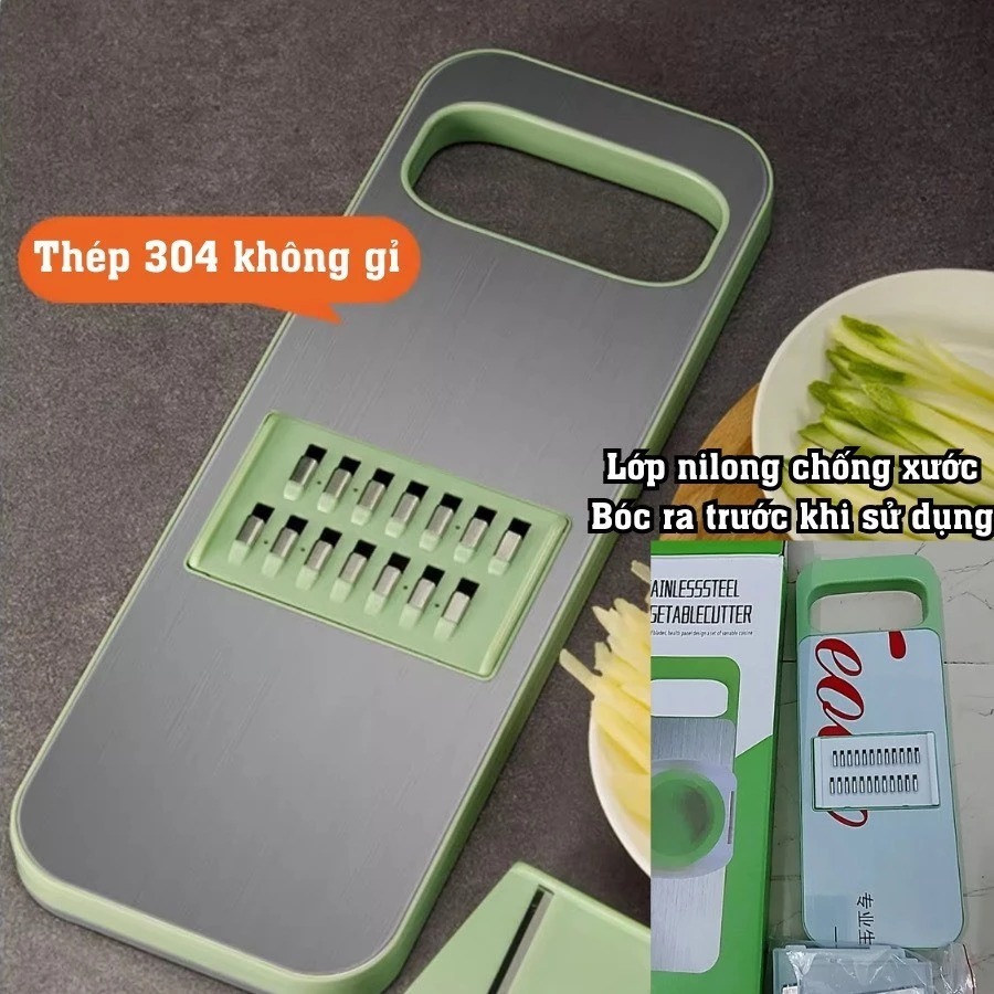 Bộ Nạo Rau Củ Quả 5 Lưỡi Dao Cao Cấp inox 304 Không Gỉ Bào Rau Củ Quả, Thái Lát, Bào Sợi A4861