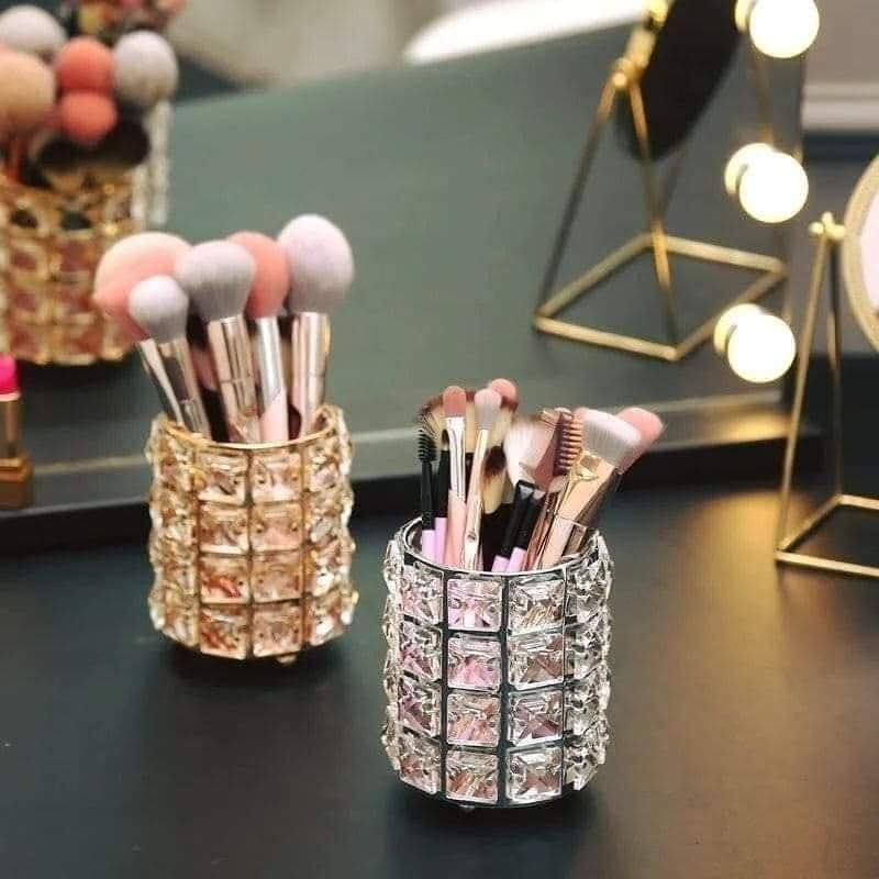Cốc Đựng Cọ Trang Điểm, Lọ Đựng Cọ Đính Đá Pha Lê Họa Tiết Kim Cương A3861