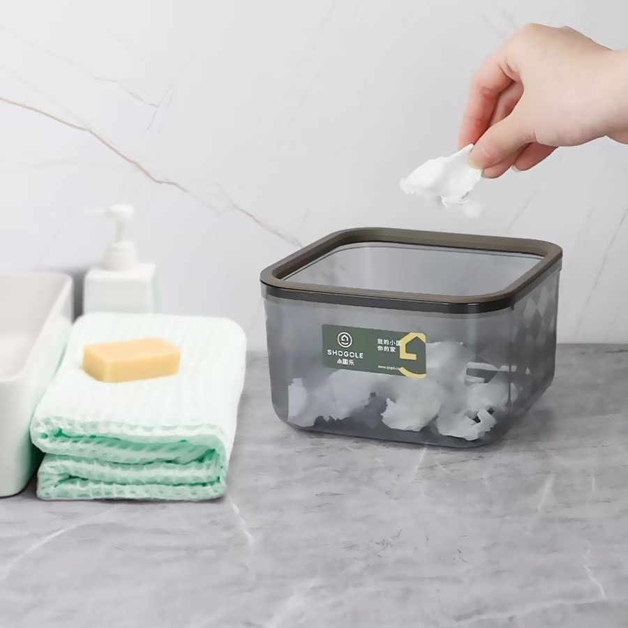 Hộp Đựng Rác Mini Để Bàn Nắp Bật Tiện Lợi A3562