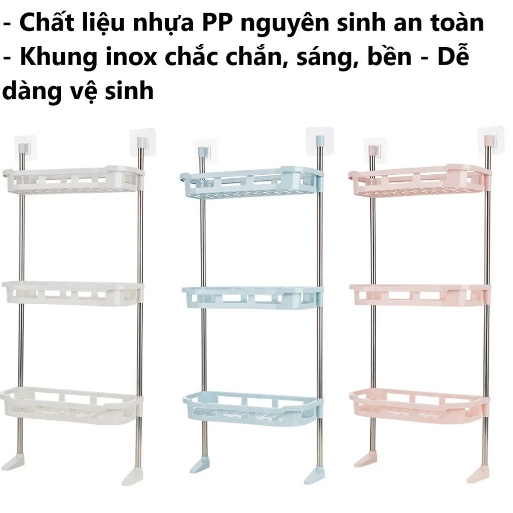 Kệ Nhà Tắm 3 Tầng Việt Nhật, Kệ Để Đồ Kệ Nhà Vệ Sinh Toilet Nhà Tắm (5581-3) A5741