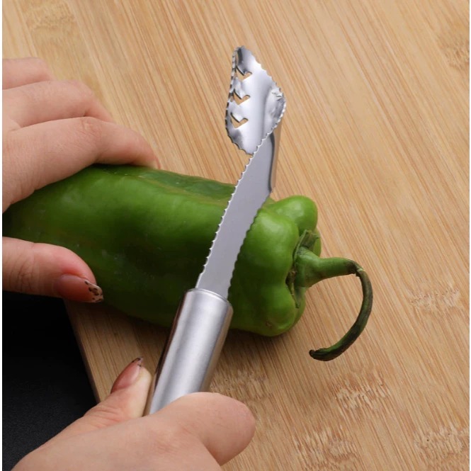 Dụng cụ rút lõi hạt hủ qua hạt ớt bằng thép không gỉ, dụng cụ loại bỏ hạt ớt xanh lõi mướp đắng L0952