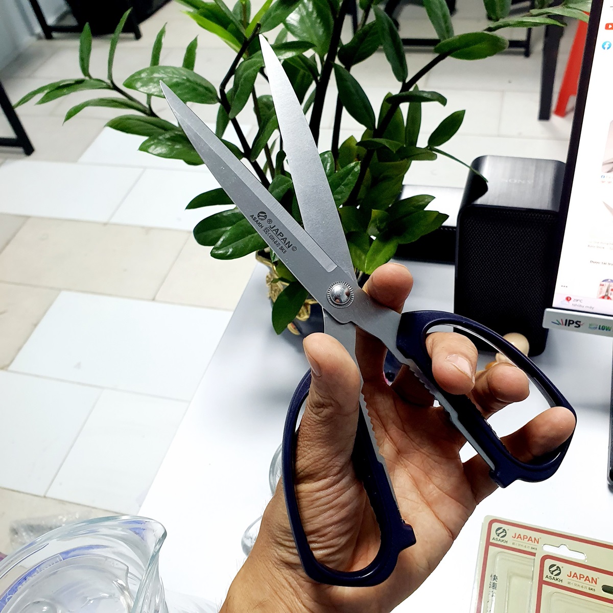 (Dài) Kéo Inox Văn Phòng Nhà Bếp, Kéo Cắt Giấy Size Lưỡi Dài A0233