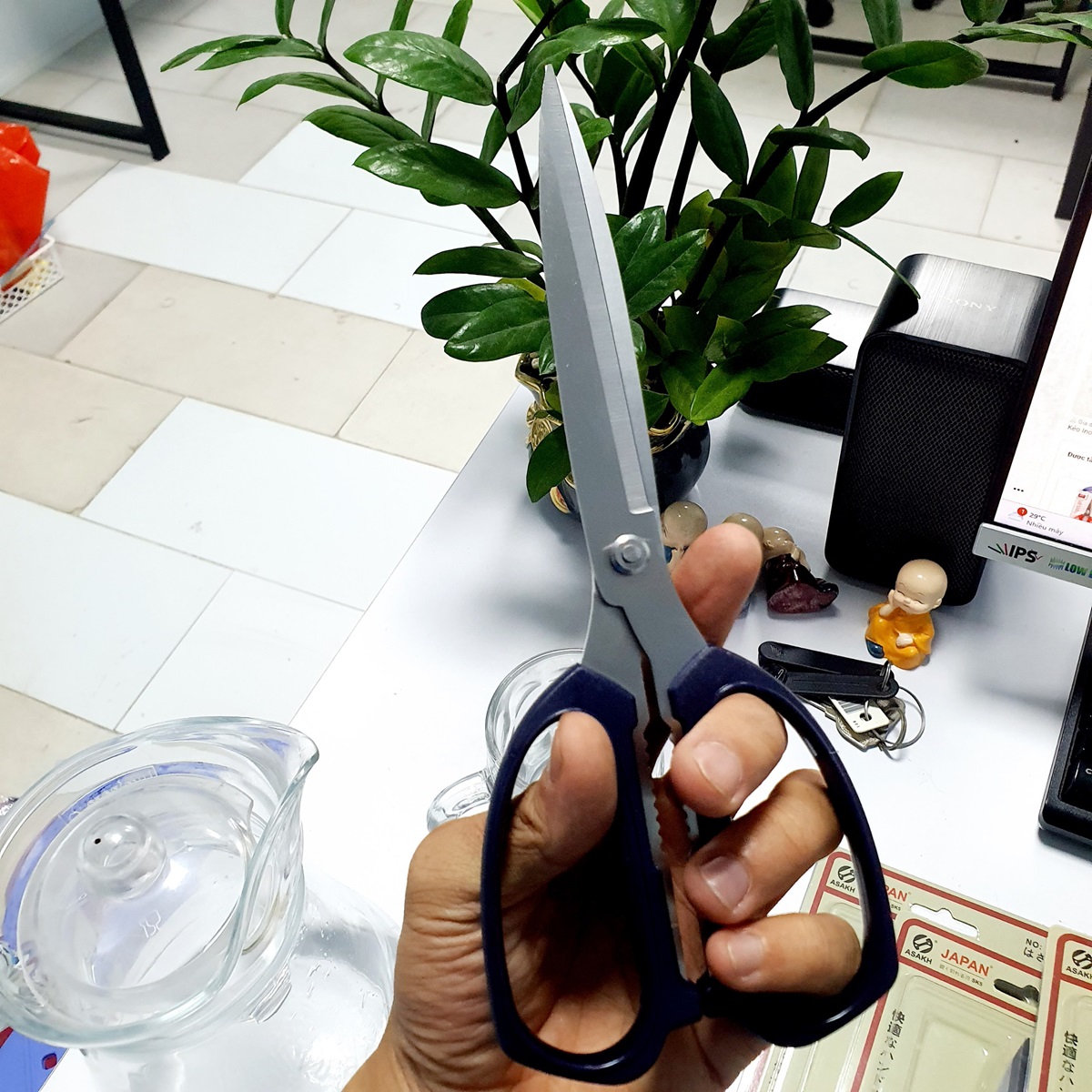 (Dài) Kéo Inox Văn Phòng Nhà Bếp, Kéo Cắt Giấy Size Lưỡi Dài A0233