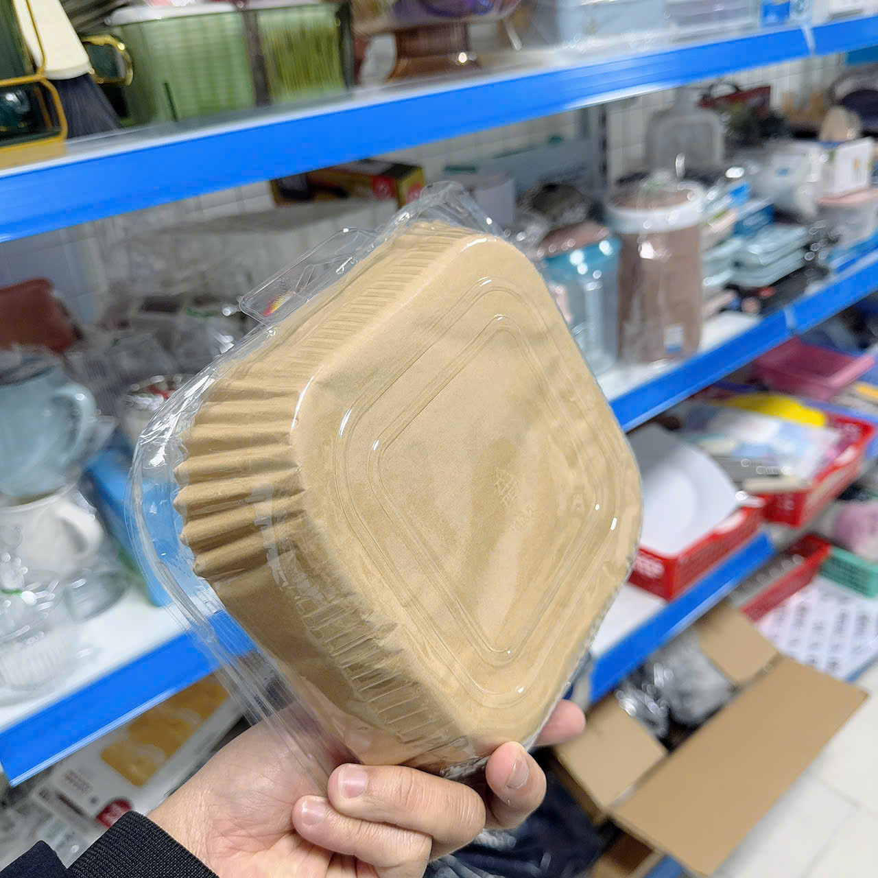 [CÓ VỈ] KHAY GIẤY NẾN VUÔNG - KHAY NHỰA 20CM A3021