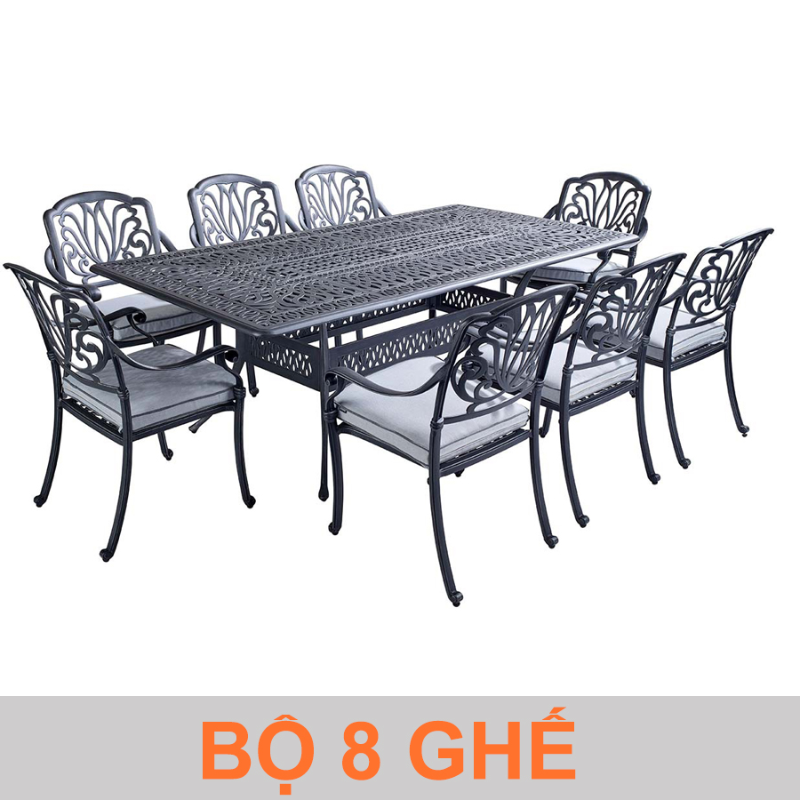Bộ bàn 8 ghế sân vườn