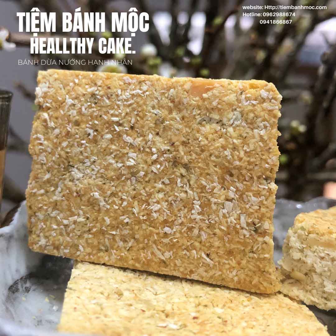 Bánh dừa nướng hạnh nhân ăn kiêng tiểu đường 
