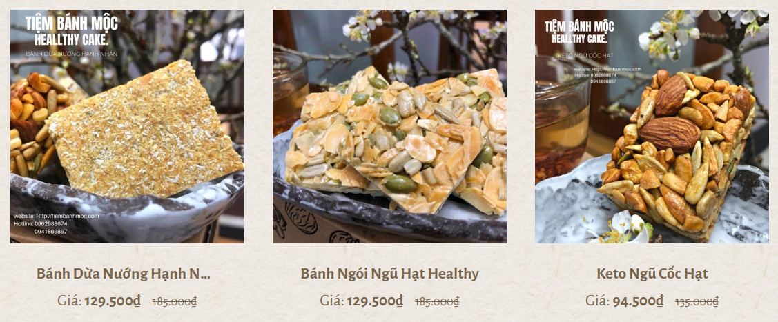 Bánh Keto Tiệm Bánh Mộc được làm từ nguyên liệu tự nhiên