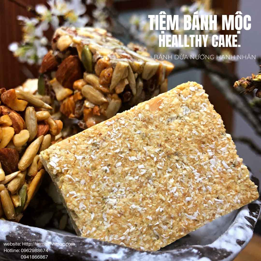 Bánh Dừa Nướng Hạnh Nhân Healthy