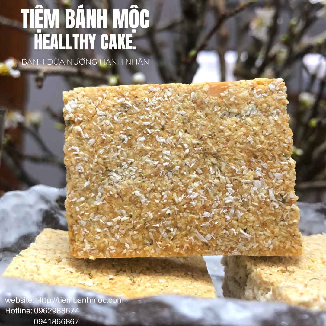 Bánh Dừa Nướng Hạnh Nhân Healthy